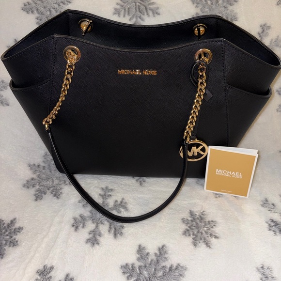 Michael Kors Handbags - Michael Kors Black Tote with Gold Chain